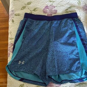 Under Armour Women's Teal and Navy Athletic Shorts